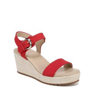 Naturalizer Womens Stella Open Toe Wedge Sandal Crantini Red 11 M